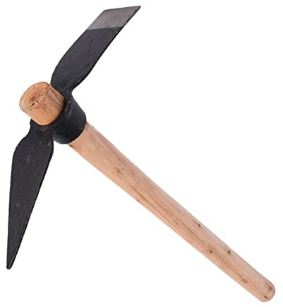 Yechiry Hache de Jardinage, Pioche de Jardin, Outil à Main Polyvalent pour Creuser, Désherber et Retourner Le Sol avec Tête en Acier à Haute Teneur en Carbone et Manche en Bois Massif, 15,7 Pouces