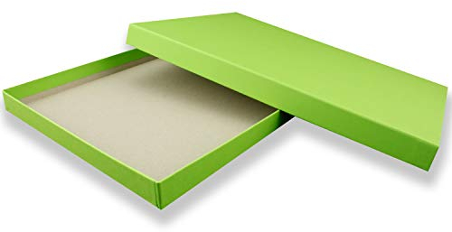 1x DIN A4 - Hochwertige Geschenk- und Aufbewahrungsbox - 30,2 x 21,3 x 2,1 cm - Hellgrün - stabiler 650 g/m² Karton