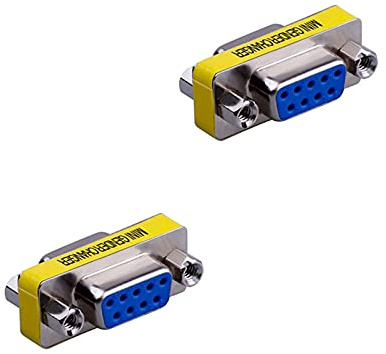 LuoQiuFa 2 Pack Rs232 Serial Cable 9 Pin DB9 Female to FemaleGender Changer Coupler Adapter Connector