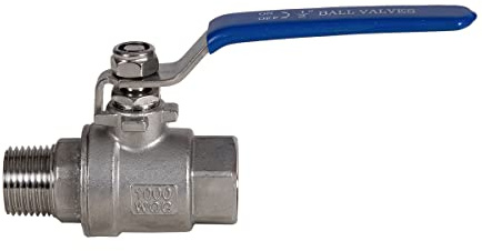 JIVTO Stainless Steel Ball Valve 1/2 Inch BSP,Male to Female, Full Port Valve for Gas, Oil, Liquid, Water.