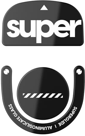 Superglide Glass Mouse Skates for Logitech G Pro X Superlight 2 (Type-C, Black) - Polished Smooth Glide, Durable Gaming Mouse Feet