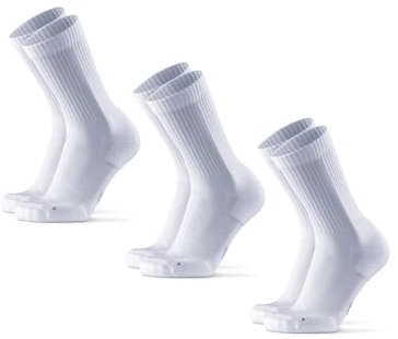 DANISH ENDURANCE Crew Laufsocken (3|5 Paar), Halbhohe Sportsocken, Kompression, Unisex, für Damen & Herren, Weiß, 43-47