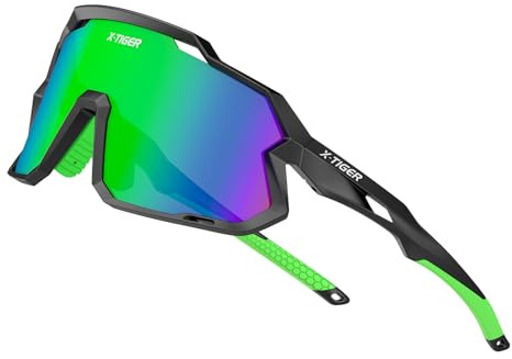 X-TIGER Occhiali da sole polarizzati per bambini sportivi per ragazzi e ragazze dai 8 ai 14 anni montatura UV400 TR90 sport ciclismo occhiali