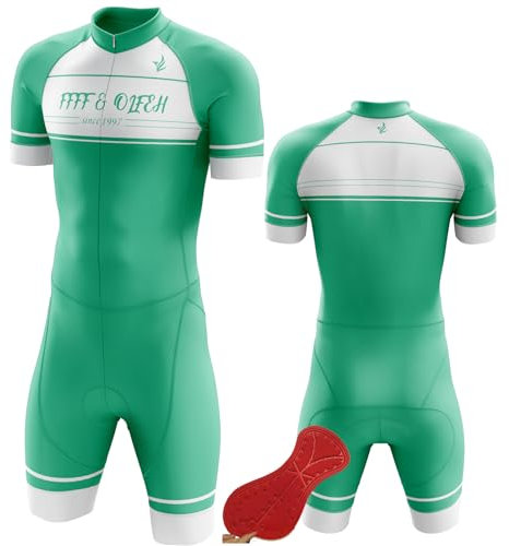 Men’s Cycling Skinsuit，Cycling Jersey Men's Short Sleeve Suit 3D Padded,3 Pockets, Quick Dry Triathlon Suit – Short Sleeve One Piece Bodysuit for Bicycle Training (UP2,3XL)