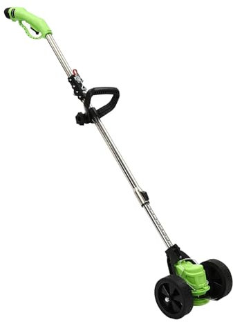 Loobiiny Mini tondeuse à gazon sans fil avec 8 lames et chargeur, tondeuse à gazon, fraiseuse de jardin avec roues