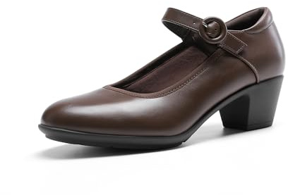DREAM PAIRS Mary Jane-skor kvinnor låga tjocka klackar stängd tå pumps bekväma arbete affärer finskor