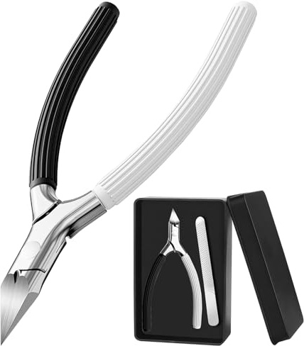 DEESOSPRO Cortauñas Profesional - Cuchilla Inclinada 16° - Corte Limpio sin Astillas - Acero Inoxidable Reforzado - Para Uñas Encarnadas, Cutículas y Engrosamientos (con Estuche y Lima)