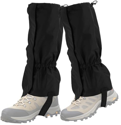 Rierousy Polainas de senderismo al aire libre impermeables ajustables, protección para las piernas Gaiter Esquí Montañismo Calentadores de lluvia para hombres y mujeres