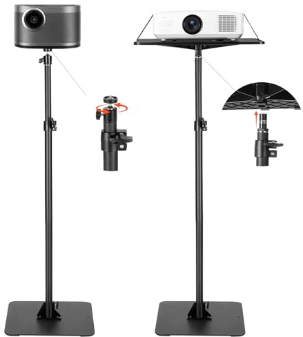 VEVOR Supporto per Proiettore Mobile da Terra da 30 x 40 x 157 cm, Altezza Regolabile da 72 a 157 cm, Supporto da Pavimento Girevole a 360° per Proiettori, Multifunzionale per Film all'Aperto