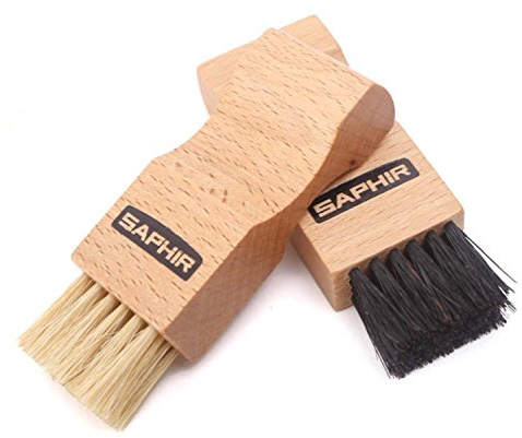 SAPHIR Pommadier Polish Applicator Brush (Black & Natural Set)
