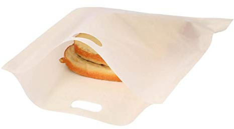TOPINCN Sandwich-Snackbeutel, Wiederverwendbar, Antihaftbeschichtet, Fiberglas, Mikrowellengeeignet, Für Gebäck, Toaster, Brot (17 X 19 cm), 10 Stück