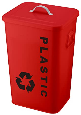 King Home Bidone Plast B1407025 stål 26 lt kapacitet röd