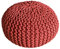 kreatives Wohnen Pouf Ø 55 cm Strickhocker Sitzpouf Bodenkissen Grobstrick-Optik extrahoch Höhe 37 cm Terracotta