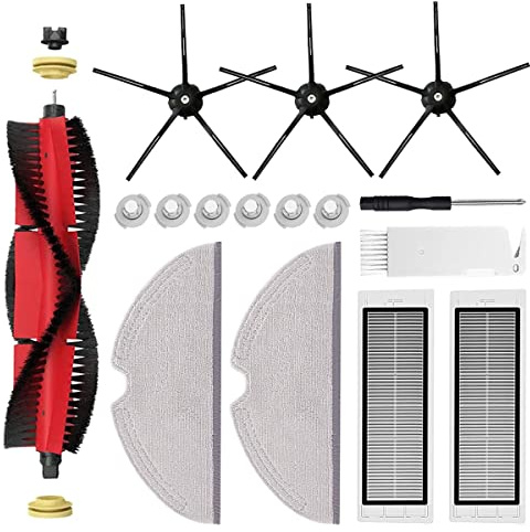 UPUPDAY Repuesto Accesorios para Xiaomi Roborock Aspirador S5 Max S6 Max Pure MaxV S50 S51 S55 S60 S65, 1 Cepillo Principal, 2 Filtros HEPA, 3 Cepillos Laterales, 2 Mopa, 6 Núcleos de Agua
