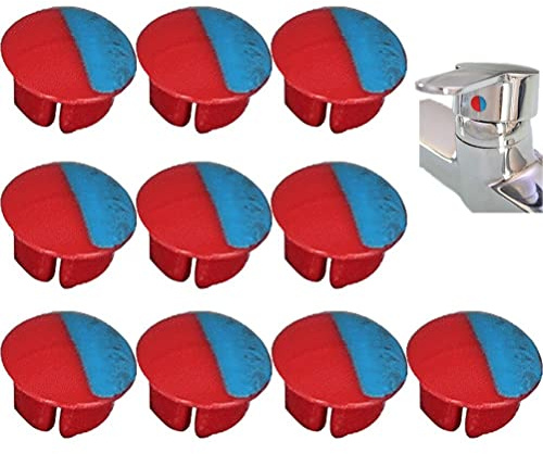 Wudaizhi Indicador De Calor/frío para Grifos, 10 Pcs Botones Universales De Letreros Calientes Y Fríos para Lavampar De Baño De Cocina Grifos