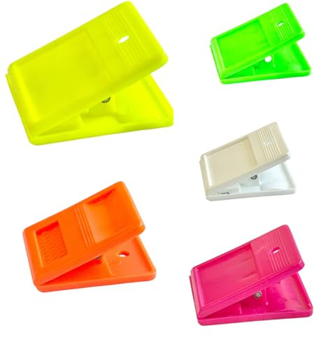 50mm Bulldog Large Extra Square Strong Clips Plastic Paper Binder Grip Receipt Bulldog Clips Filing Memo Holder Office School, Storage Bag, Sealing Strong Spring Grip Clamps, Document Qty 5