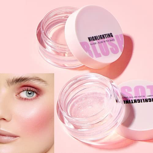 Gel de rubor,Carmín decolorado natural de color desnudo, rubor líquido de carmín destacado, gel de carmín transparente y brillante hidratante, impermeable y duradero sin maquillaje pesado (#2)