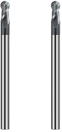 CREEYA Fresa de Punta Redonda de Metal Duro 3mm, 2 Dientes/2 Flautas CNC, HRC 55, Negro AlTiN Revestimiento, Para Acero Metal Madera Plásticos