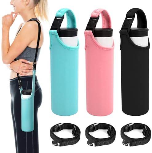 Heveer Funda protectora de neopreno para botellas de agua, para camping, senderismo, ciclismo, 3 unidades, 750 ml