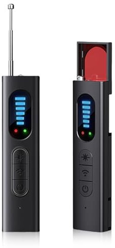 FINSUI Anti-Espion Bug Détecteur, Détecteur Micro Espion Détecteur RF sans Fil pour caméra dissimulée, GSM ÉCoute Device Finder Radar Radio Scanner Signal sans Fil Alarme, Version améliorée