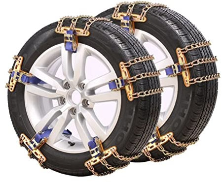 1PCS Chaînes Antidérapantes pour Pneus, Chaînes à Neige pour Voiture et SUV, Structure à 3 Chaînes avec Boucle de Serrage Automatique, Ajustement Universel pour Route Glacée