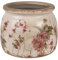 Ceramic Plant Pots Indoor Jardinière Style Plant Pot with Crackle Glaze Distressed Finish Pink Rose Floral Print Flowerpot Windowsill Shelf Mantelpiece Centrepiece Cachepot (Large)