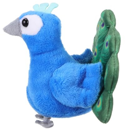 GALPADA Mini Muñeca de Pájaro Pavo Real de Peluche Marioneta de Dedo Narración Interactiva Casa