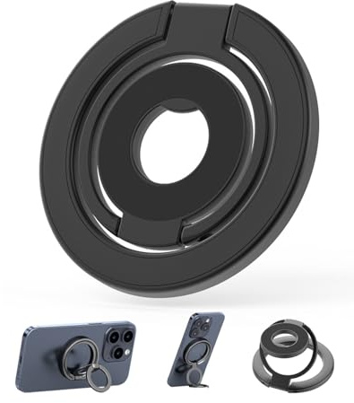 Luxorium Anillo para Teléfono Móvil 1 Unidad Negro – Anillo 360° Plegable Grip Soporte Magnético iPhone 17/16/15/14/13/12 Pro Max