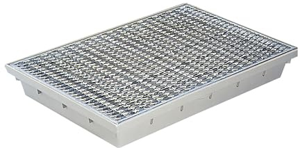 MEA Paillasson Encastrable en SMC 75x50x8 cm avec Grille Caillebotis en Métal Déployé – pour Entrées de Bâtiments – Résistant et Facile d’Entretien
