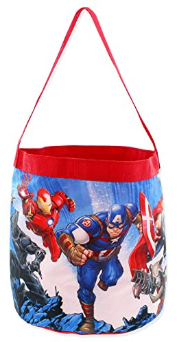 Marvel Avengers Kids Collapsible Nylon Gift Basket Bucket Toy Storage Tote Bag (One Size, Blue)