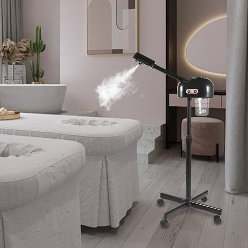 Gorgivous Vaporisateur d'ozone pour le visage, Machine de pulvérisation à froid, Spa cosmétique Sauna facial Machine de pulvérisation à froid, Vaporisateur de sauna facial (Noir, 650W)