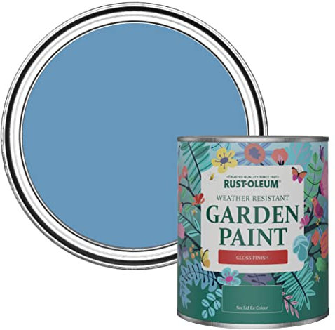 Rust-Oleum Blue Mould-Resistant Garden Paint In Gloss Finish - Cornflower Blue 750ml