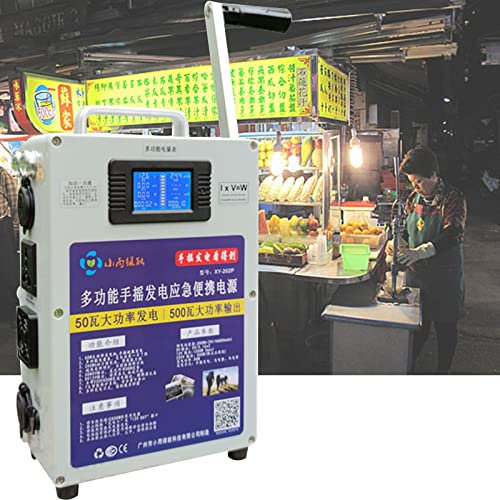 CGLYYDS Generador De Manivela De 500w, Fuente De Alimentación Portátil De 46800 Mah, Para Emergencias Y Acampar
