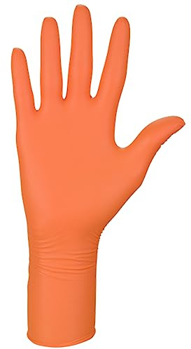 Nitrylex - Unsterile, puderfreie, orangefarbene Untersuchungs- und Schutzhandschuhe aus Nitril zum Einmalgebrauch, Größe Small, 21821