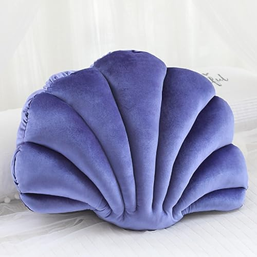 OUKEYI Skalkuddar, snäckskal formade accent prydnadskuddar, söt musselkudde för soffa säng bäddsoffa stol hem vardagsrum sovrum kontor kudde golvkudde (33 x 25 cm) (violett)