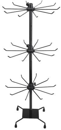 YLSZHY Roterande smyckesställ för smycken, 3 nivåer justerbart smyckesställ, metalldisplay hängande smycken torn mode bänk smyckesstativ för nyckelring örhänge halsband (1 st, 28 tum)