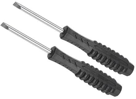 CoCud Destornillador Ranurado Mini, Tamaño de 4.0mm, Longitud de 115mm, Destornilladores de Cabeza Plana Pequeña de Acero al Carbono con Mango Antideslizante, 2 Piezas
