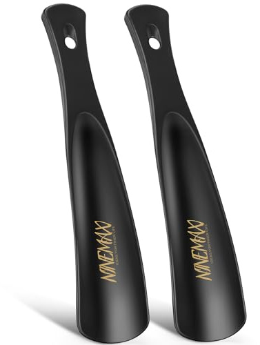NINEMAX Calzador Plastico Corto, Calzador De Zapatos Pequeño Viaje | 7.5inch Calzadores para Hombre Mujer Personas Mayores (2 Paquete C)