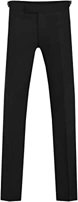 Dobell Mens Black Tuxedo Trousers Slim Fit Satin Side Stripe-34L