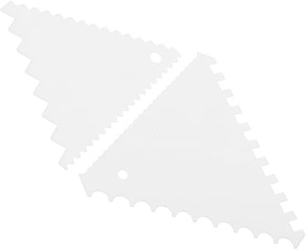 Ciieeo 8pezzi Raschietti per Torte Bianca Spatole per Crema e Lisciatura Strumenti Ergonomici Denti Decorare Dolci e Torte