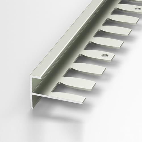 Perfil de borde de escalera, perfil de metal flexible en forma de F para baldosas de parquet laminadas de 90 cm (3 piezas)