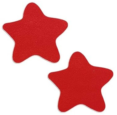 ZNQNDSR Pelle Adesiva per Riparazioni Toppa di Riparazione in Pelle A Forma di Stella, Tagliabile, Autoadesiva, con Forte Aderenza, per Divani, Sedili Auto, Giacche(Red)