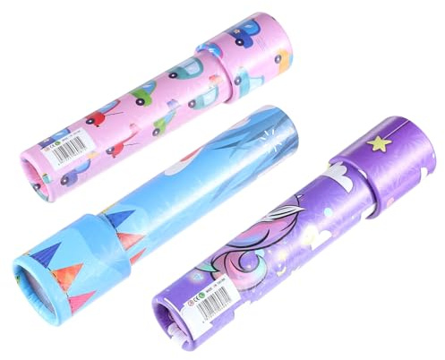 FUNNETOYU 3pcs Cartoon Kaleidoscope Toy Educational Boys and Girls Toy for Boy Girl Birthday Present Kaleidoscope Creative Plaything for Age Random Style