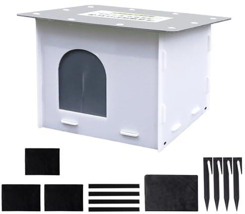 Casa para Gatos al Aire Libre, Resistente al Viento, a la Lluvia, cálida, para Mascotas, casa de Gato Resistente a la Intemperie para Patio, jardín, Porche, Patio, césped, Refugio Aislado, Protectora