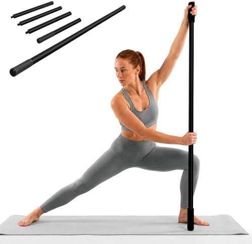 M.J COMFY-LIFE Adjustable Yoga Wand for Stretching & Mobility, Sturdy Iron Fitness Stick with Ergonomic Grip, Flexibility Trainer for Yoga, Pilates, Physical Therapy, Balance & Exercise Training
