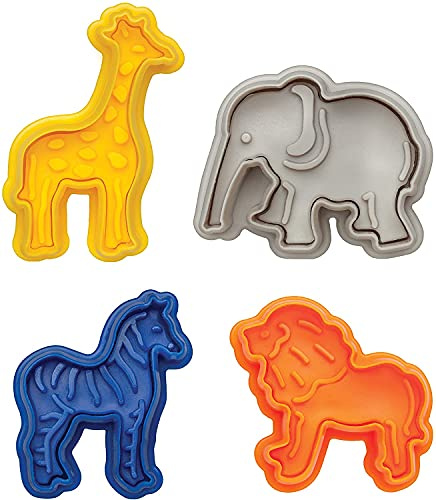 4Pcs/Set Plunger Cutters Fondant Cake Mould Biscuit Cookie Wild Animal Elephant Sugarcraft Decor Craft by Xiaolanwelc… (Cake Mould)