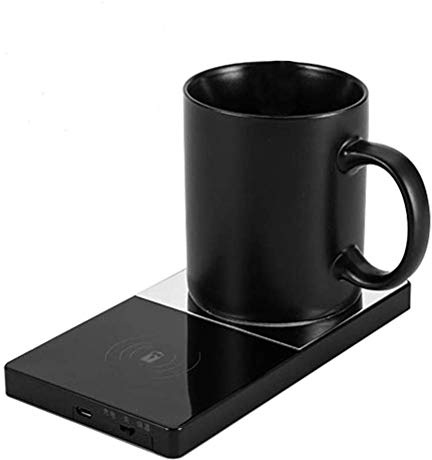 Calentador de Tazas USB, Taza de Calentamiento, Calentador de Botellas eléctrico, Taza de Calentamiento de Carga inalámbrica, Adecuado para el hogar y la Oficina