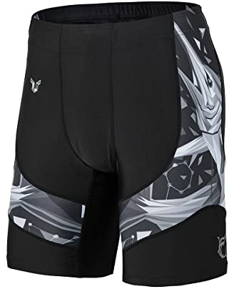 Huge Sports Jammer Men's Swim Shorts Rash Guard Compression Active Shorts by Beast Layer, Swordfish, L