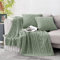 Homiest Cable Knit Throw Blanket & Pillow Set, Sage Green Set of 3, Knitted Blanket (50x60) & 2 Pillow Covers (18x18), Soft & Cozy Decorative Set for Couch, Bed, Sofa