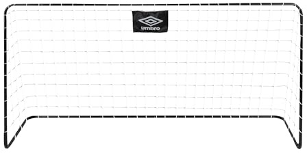 Umbro Porta da calcio – 182 x 122 x 61 cm – Metallo – Include 2 ganci da pavimento – Nero